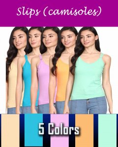 Buy Camisole Slips for Women & Girls  ( 5 Colour Set)