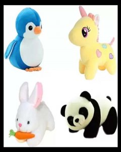 Soft Toys Combo for Kids in Low Budget / Penguin, Unicorn, panda, Rabbit with Carrot - 28 cm  (Multicolor)