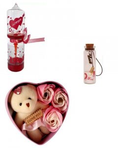Cute and sweet gift in valentine \/love meter and pink heart box and message bottle for your girlfriend or boy friend multicolor