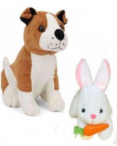 Bulldog Rabbit Plush Toys for Children Soft Throw Pillow Baby Kids Puppy Gift