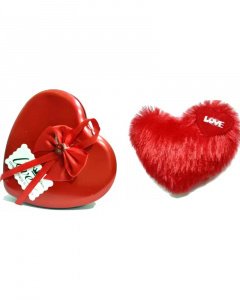 Cute and sweet gift in valentine \/red heart box and heart pillow for your girlfriend or boy friend multicolor