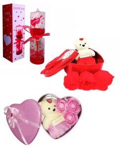 Gift in valentine \/ love meter and red and pink heart box for your girlfriend or boy friend multicolor