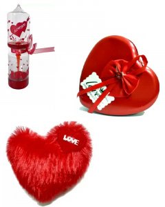 Cute and sweet gift in valentine \/ love meter , red heart box and heart pillow for your girlfriend or boy friend multicolor